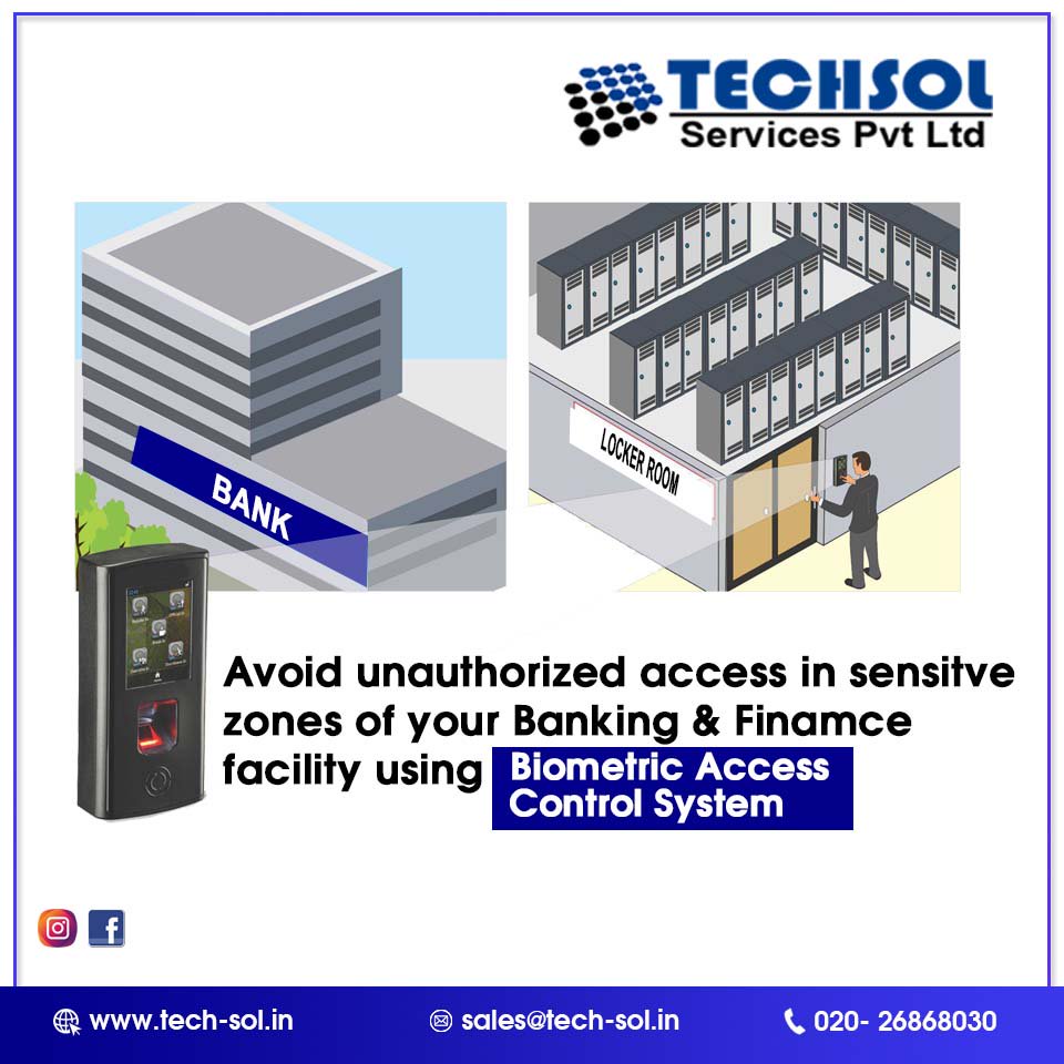 TechSolService1's tweet image. Avoid Unauthorized Access In Sensitive  Zones Of Your Banking &amp;amp; Finance Facility Using Biometric Access Control System.
tech-sol.in
#BusinessSupplies #techsol #BusinessSolutionProvider
#pune #BiometricsAttendance #AccessControlSystem