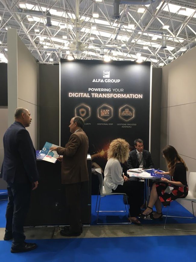 AlfaGroupIT's tweet photo. Alfa Group a #Farete2019! Tantissime le eccellenze che in queste ore si stanno incontrando per sviluppare nuove reti e opportunità di business: il nostro team vi aspetta per Fare(re)te insieme! 
#Farete2019 #networking #industry #SME #DigitalTransformation #CyberSecurity https://t.co/DUGByiCiha