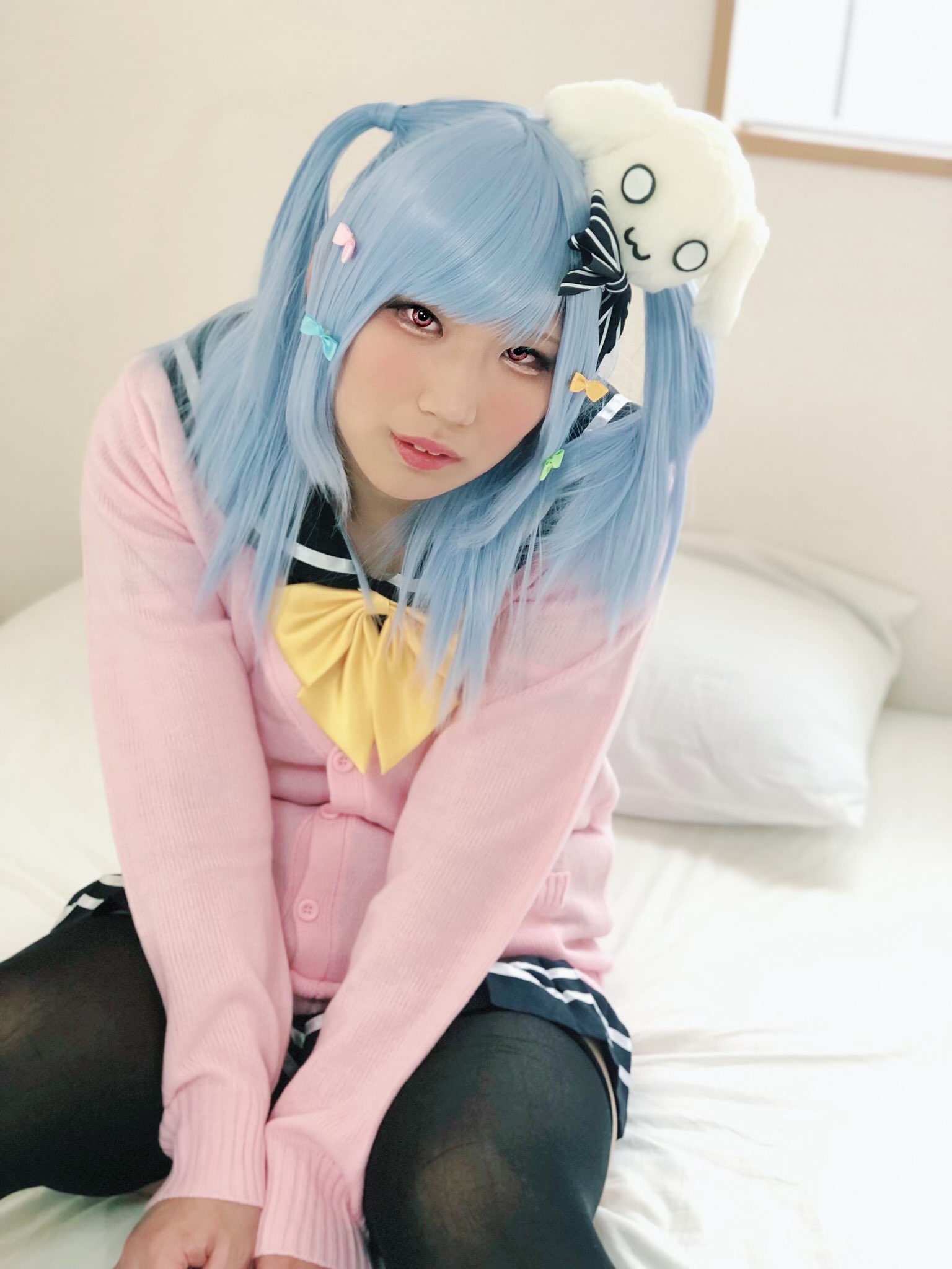 山田はるか @ぺにまありがとうございました on X:  本日は初めましてな夢咲のあちゃんにコスプレヘアメイクしてきました🌸夢かわな色合いで、リボンもぬいぐるみも盛りだくさんで超らぶり〜🌈ぬいぐるみは作ってもらったみたいです。いい感じ！  #男の娘 #オトコの娘 ...