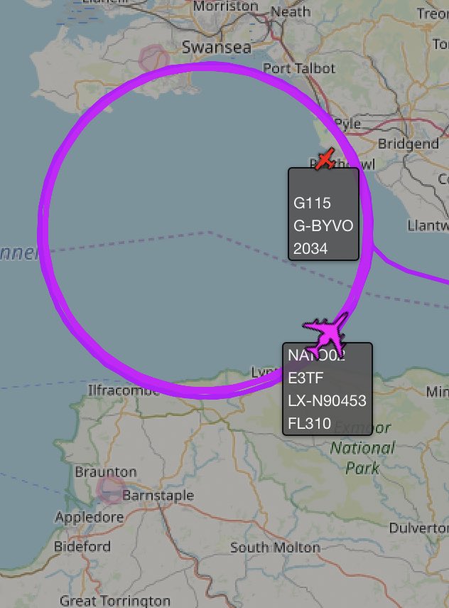 Buzz6868's tweet photo. Holding off the South Wales coast NATO02 E-3A Sentry LX-N90453
@SouthWalesAG @chrisholley12
@CardiffBirder @planesonthenet @Welshmonitor @CardiffOTT @Graham7777777 @flying_lewis @MachLoopLFA7 @TheMachLoop https://t.co/sZxBKmOxzM