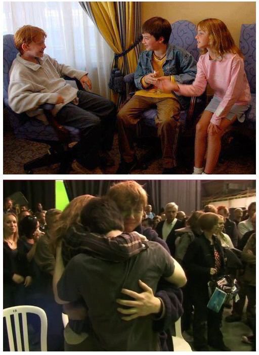 Harry_Potter_TM's tweet photo. El primer día que se conocieron, y el último día de rodaje ⚡️ https://t.co/2r826BR0S1