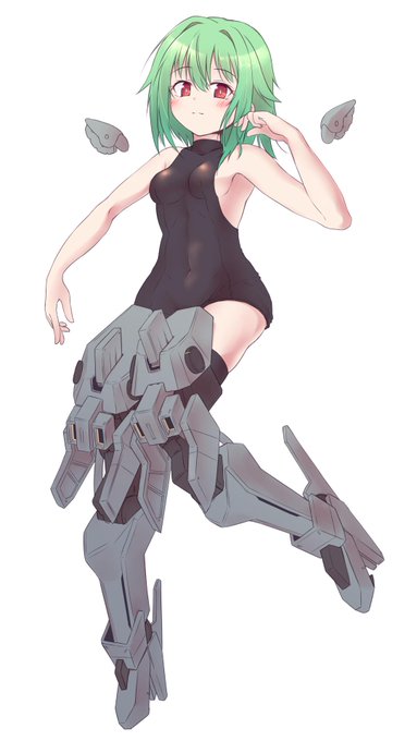 量産型機(@ryousangataki)さんちの
"コノハ"ちゃん
絶対領域。クールでかっこよくてえっち。
からだの曲線と義肢の直線のコントラスト美しくてすき。
#他所ノ子祭 