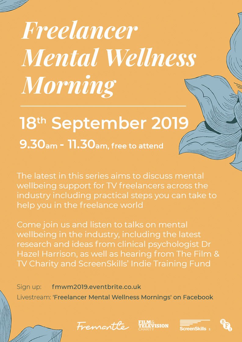 An amazing opportunity for all of our freelancers out there. Join us for a morning of information and resources on ways to make sure your mental well being is top priority!
#WellbeingWednesday #Freelancers #healthychoices #putyourselffirst