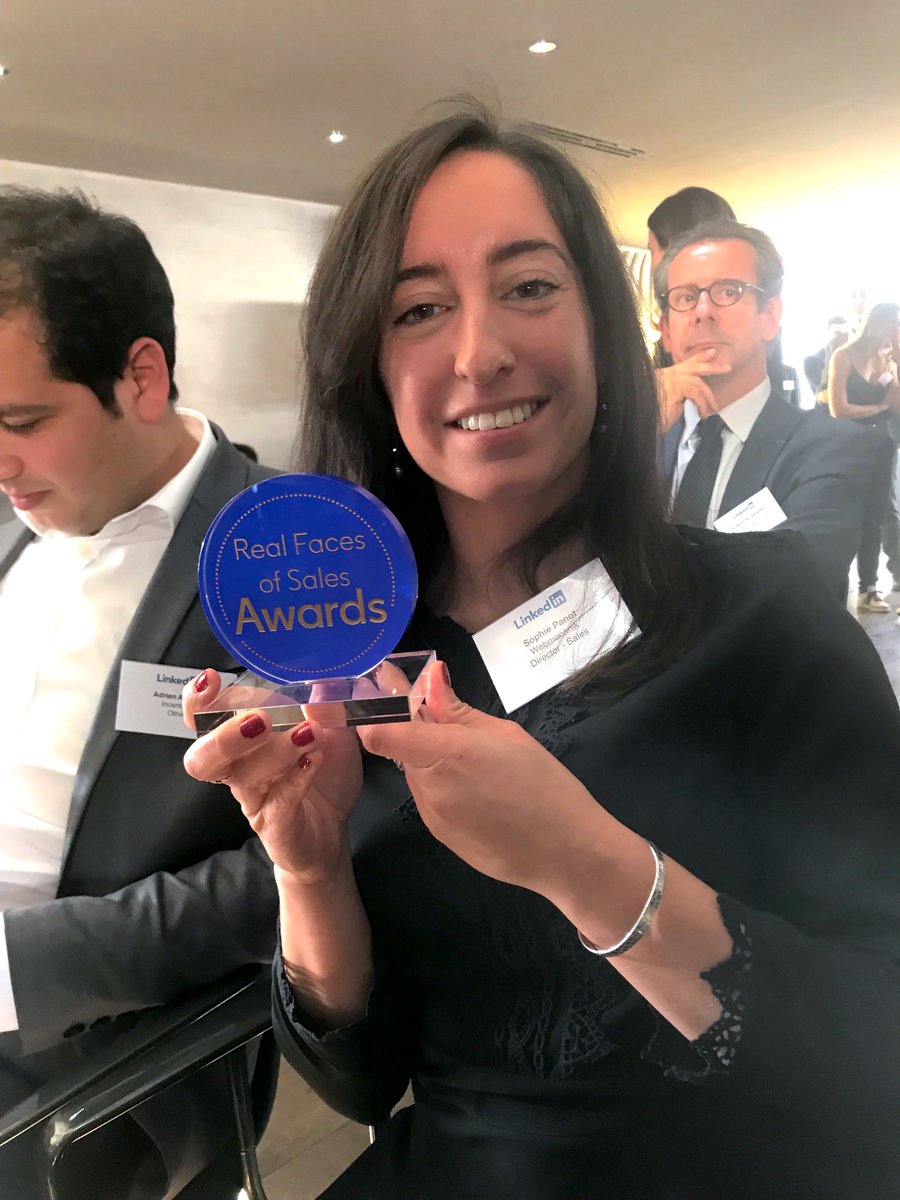 Webmecanik's tweet photo. We are glad to announce that our dear Sales Director won the LinkedIn Real Faces of Sales award 2019! @Sophie_Panot was elected the best Consultative Seller in all France, the pro of the customer relationship. Congratulations! #RealSales #LIAwards https://t.co/n4VxsFp67J https://t.co/34fuHHbmNX