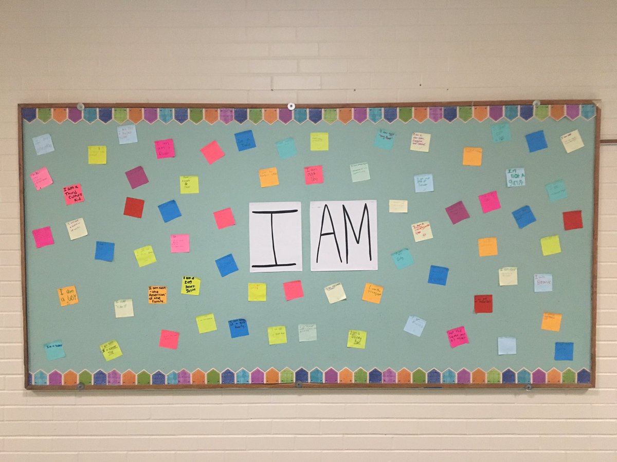 emilyfcarr's tweet photo. We’ve been hard at work exploring &amp; expressing our identities this week! We started by developing “I Am” and “I Am Not” statements &amp; then moved into writing “Where I’m From” poems. Q for Ss: Why is it important to learn about &amp; share our identities when studying the Humanities? https://t.co/1zDlWCS20x