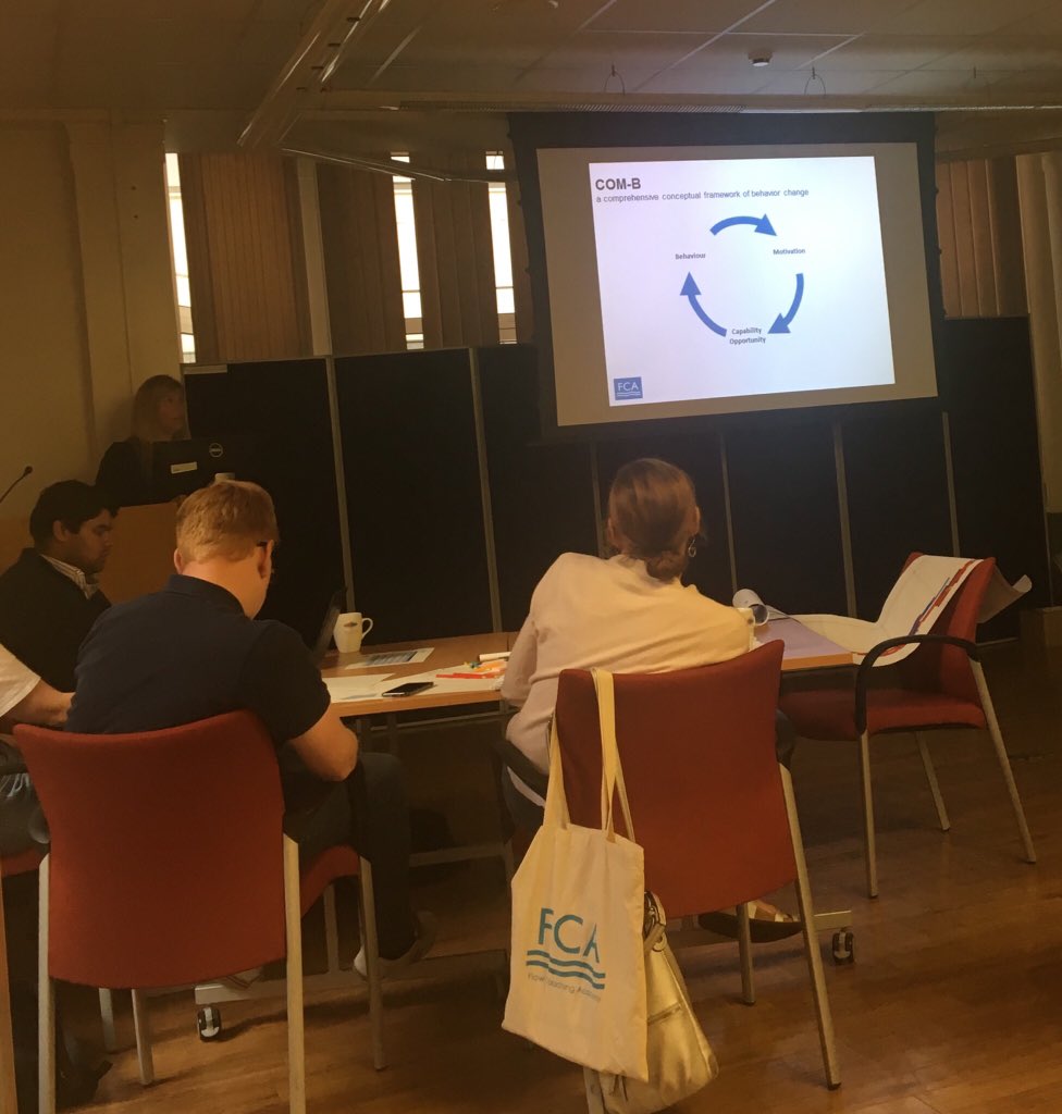 MitraB95's tweet photo. @imperialqi @FCA_coaching @imperialqi at flow coaching session learning about Com-B framework for behavioural change @vasia_b20 explains how to get big room participants motivated #thinkingtool https://t.co/bWkwelUdFF
