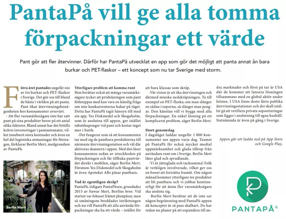 PapillonProduk1's tweet photo. Nyligen hade Papillon Produktion ett spännande samtal med det innovativa företaget PantaPå. Läs mer om vad vi pratade om nedan:
#återvinning #sopsortering #pant #PantaPå #frilansskribent #frilans #frilansjournalist #PapillonProduktion #innehållsproducent https://t.co/6VoiWJwxXe