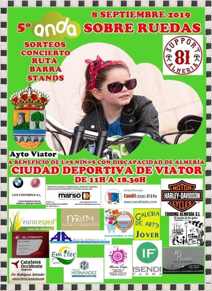 El próximo domingo 8 de /septiembre no os podéis perder el encuentro Motero que tendrá lugar en la Ciudad Deportiva de #Viator, organizado por la Asociación ANDA. ⁦<a href="/Viatoraldia/">Ayuntamiento de Viator</a>⁩