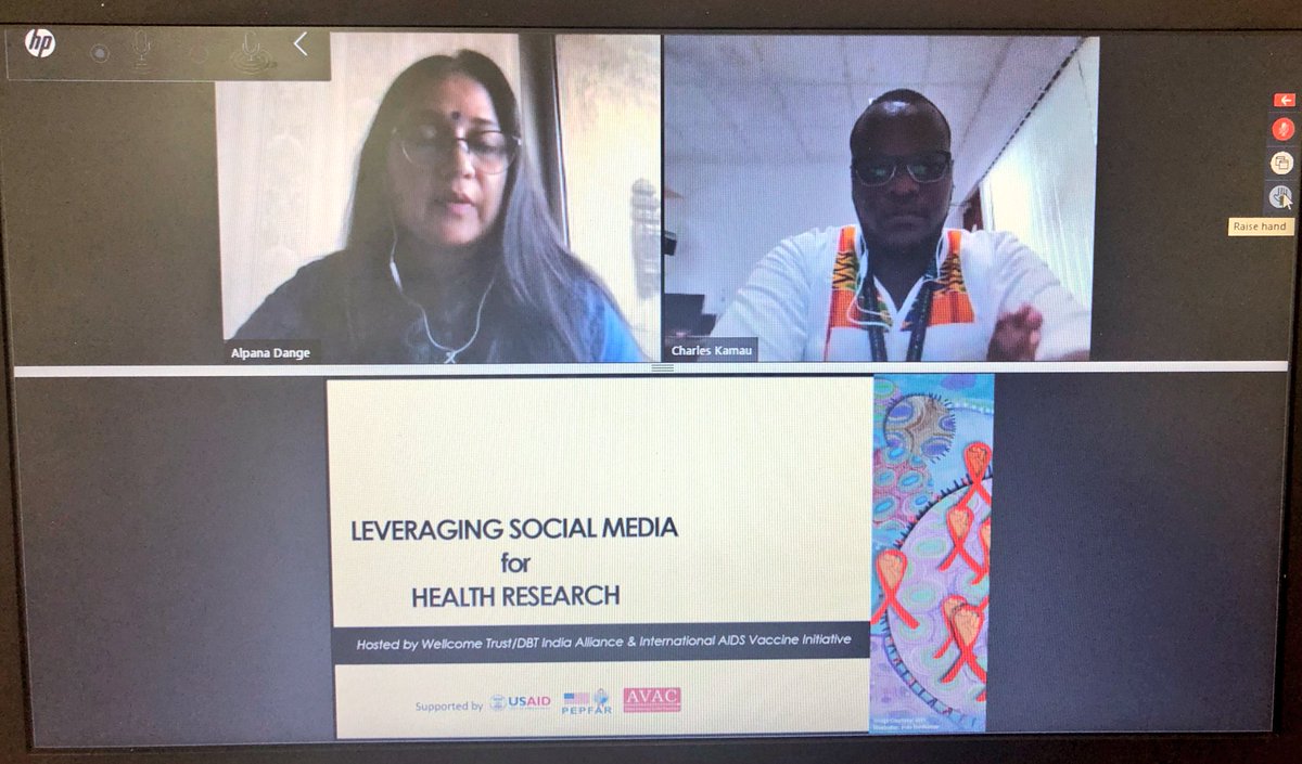 SarahHyder's tweet photo. Here we go -the wonderful @Banya_Kar & @DLBOse introduce the speakers and objective of @India_Alliance @iavi #scicomm webinar series. Now let’s learn about the nuts and bolts of #socialmedia for health #research with @CKK_Kenya & Alpana Dange https://t.co/XgtYZz1rsI