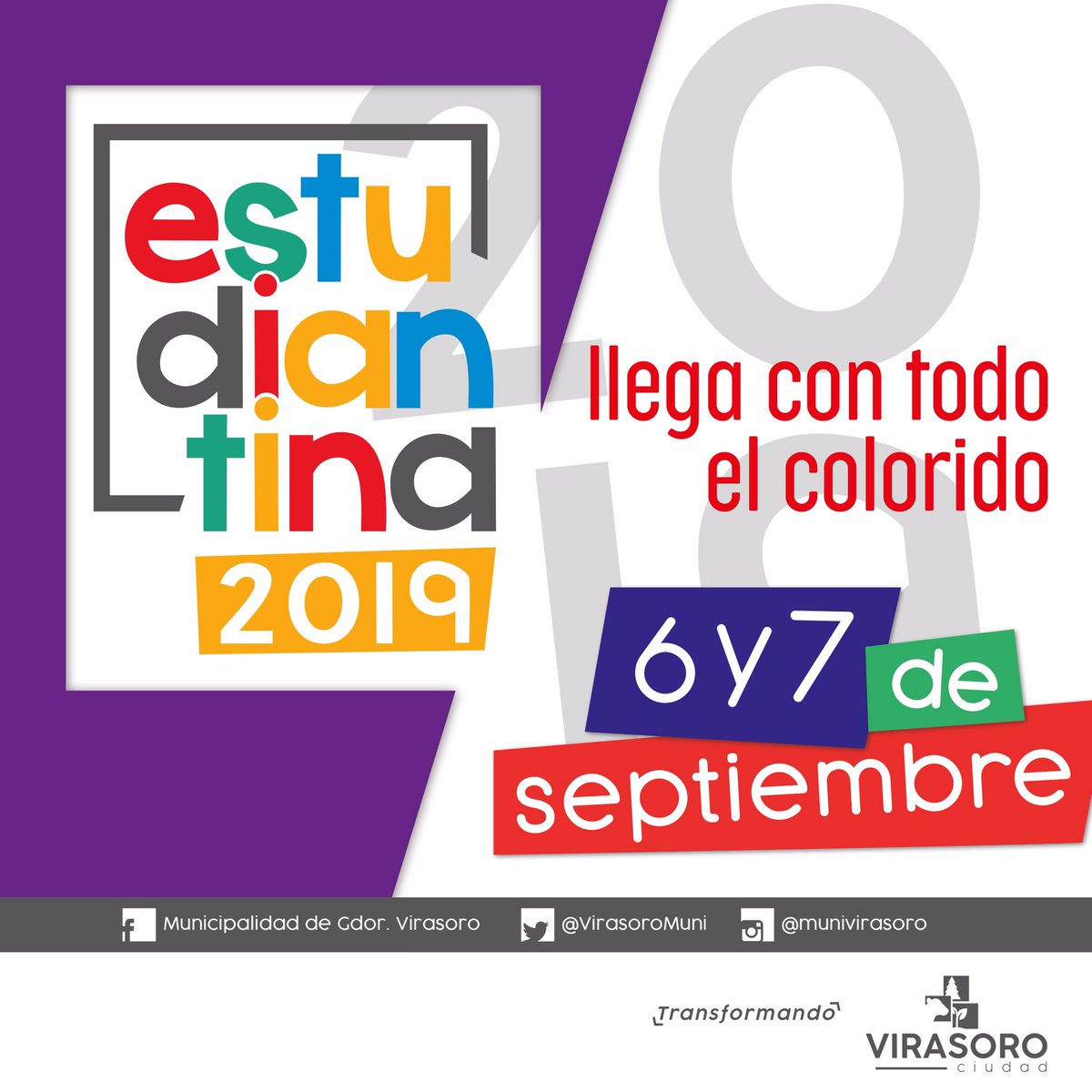 VirasoroMuni's tweet photo. Ya llega la #Estudiantina2019🥳🎊
A partir de las 20 hs en Plaza Libertad.
#AlcoholCero #VirasoroCiudad #fiestadeestudiantes #estudiantinavirasoro #transformando https://t.co/2jH1Z8CpVE