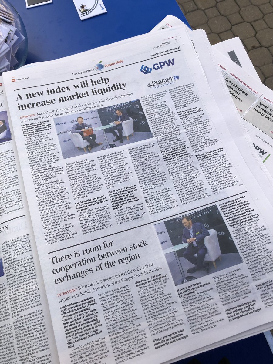 GPW_WSExchange's tweet photo. #GPWwKrynicy #Krynica2019
🗞Za nami już poranny przegląd prasy. Jeśli chcecie wiedzieć więcej o nowym indeksie regionalnym #CEEplus zapraszamy do lektury @Parkietcom i @rzeczpospolita 
#ForumEkonomiczne2019 https://t.co/dTIonwzFTv