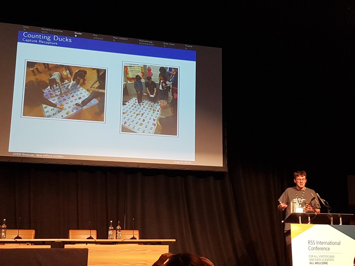 sjn_16's tweet image. The counting 🦆🦆 activity is @SimonWhite83&apos;s greatest achievement and 🐧💩 is always a favourite with the school students! #STEM #RSSConf2019