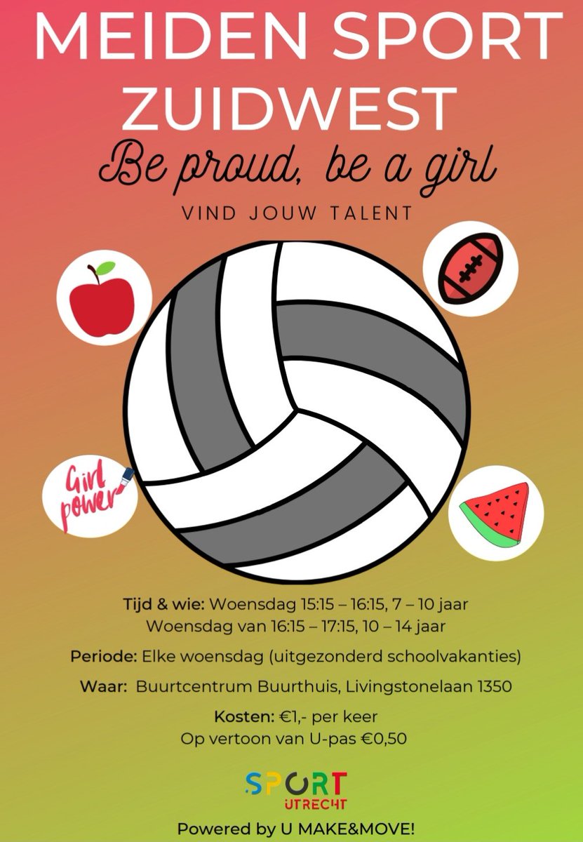 Strart: 11 september
#girlpower #kanaleneiland #sport #cultuur