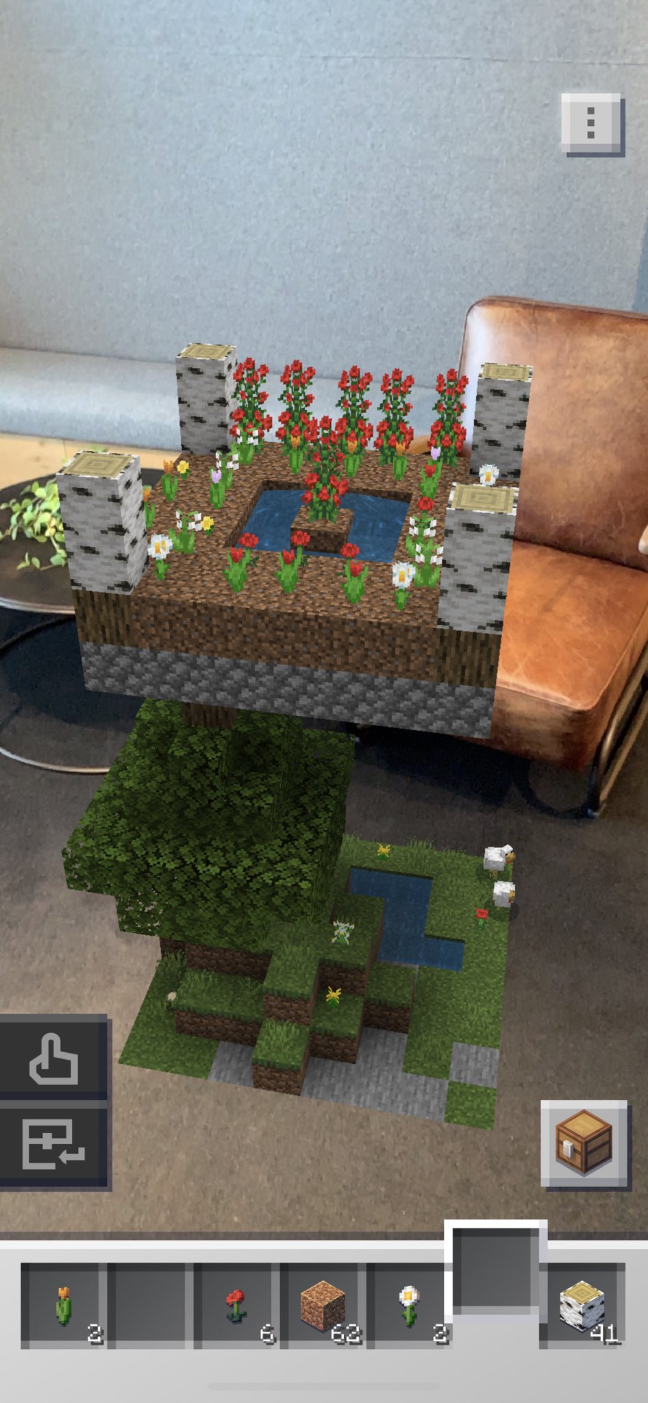 Ittousai Arマイクラことマインクラフト アース 集めたブロックも建築も先週のワイプで全消失 8x8の狭いビルドプレートだけに戻ったので 縦方向に新天地を追加中 下界が暗くなるので 新規モブのキノコッコ飼育階にするか Minecraftearth