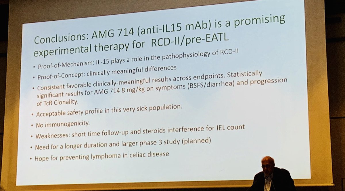CeliacDoc's tweet image. Dr. Cellier reviewing promising results for #nonresponsive and #refractory #celiac disease #icds2019