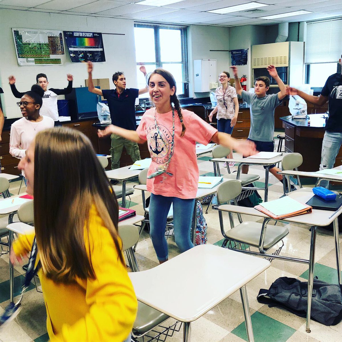 mrslebocchs's tweet photo. Get that heart rate going! Happy Thursday! #homeostasislab #scienceinaction #FalconPride https://t.co/OmATlTkwwz