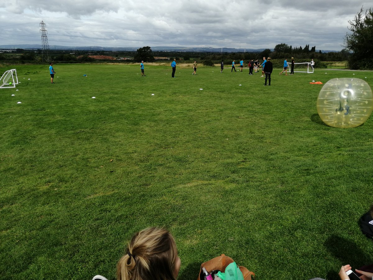 Lunch time football against the staff