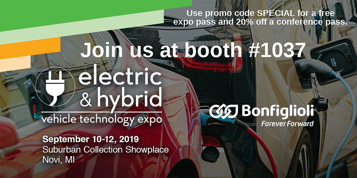 Bonfiglioli_'s tweet image. Bonfiglioli will bring our innovative electric drives for different kinds of battery-powered vehicles to EV Tech in Novi, Michigan USA from September 10 to 12.
Click here to receive a free show pass and 20% off of a conference pass: loom.ly/60rtB90
#EVT19 #BonfiglioliUSA