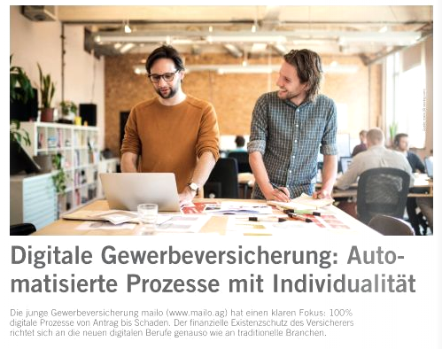 mailo_AG's tweet photo. In 10 Minuten zum Vertragsabschluss! mailo hilft Dir und Deinen Kunden, Gewerbeversicherungen schnell, einfach und digital abzuschließen. Mehr dazu in der aktuellen #AssCompact: https://t.co/pDKadoz9ig
#versicherung #makler #versicherungsmakler #versicherungen #insurtech https://t.co/v63dk5Kj8y
