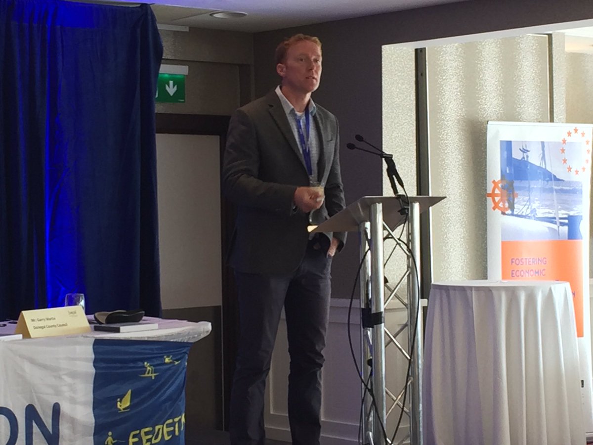 govisitdonegal's tweet photo. Dr Stephen Hynes of @nuigalway (Socio-Economic Marine Research Institute - SEMRU) talks about the results of a survey of marine and coastal overseas tourism activity in Ireland. #MarineConference https://t.co/ZFPfHQzHqj