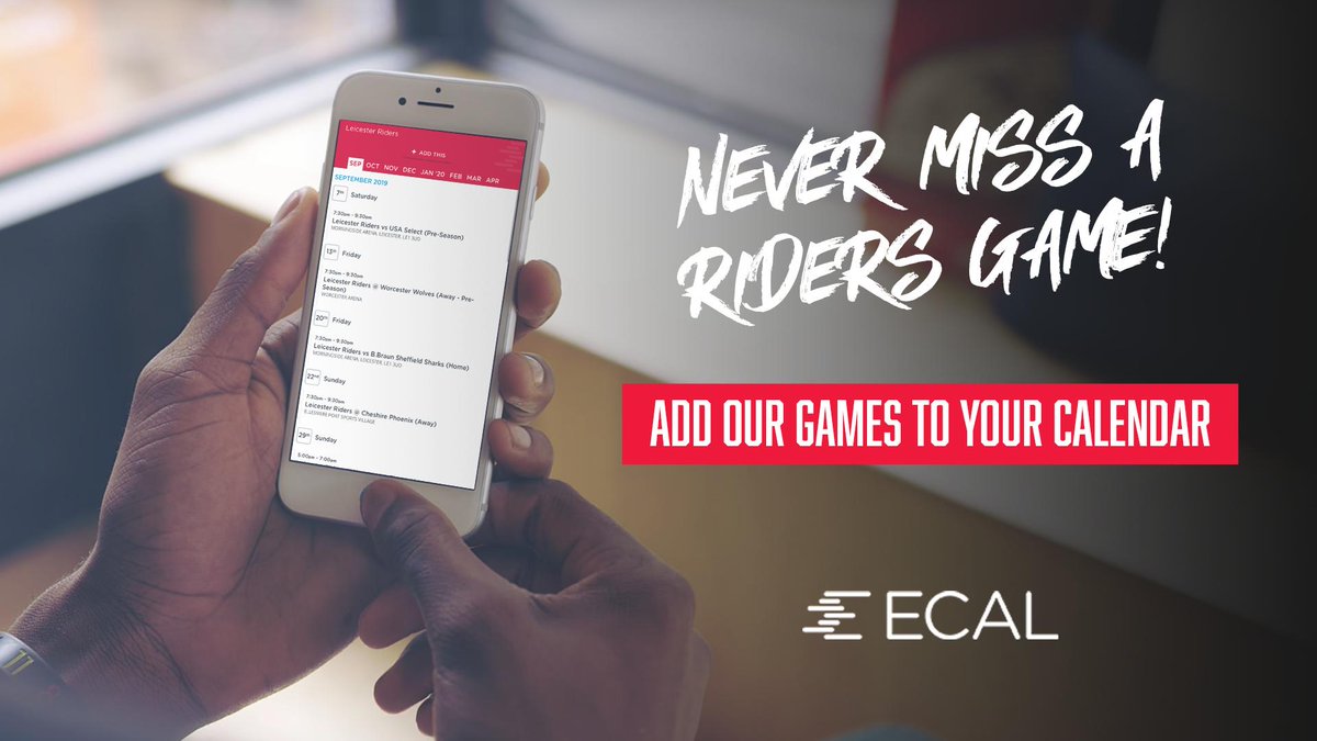 RidersBball's tweet photo. Never miss a Riders game, sync the 2019/20 season to your digital calendar now! 📅

We have moved to @ECALworld for the upcoming season to keep you up to date and syncing our fixtures is just a couple of clicks away!!

Sync now at https://t.co/52VN3gu6mz 

#BritishBasketball https://t.co/8GjlwUqU99