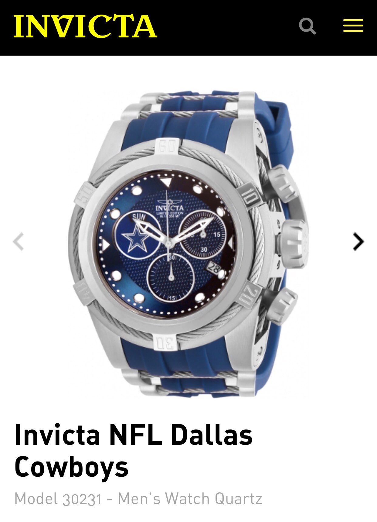 invicta nfl dallas cowboys 30231