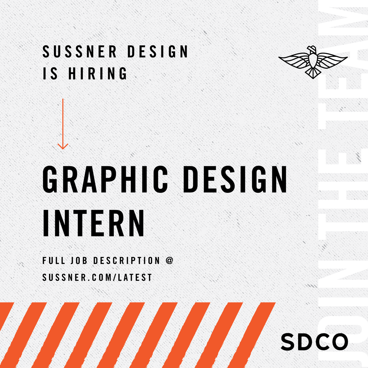 Now Hiring! We're looking for a rockstar graphic design intern to join the Sussner team. Go to sussner.com/latest for the full job description and info on how to apply!