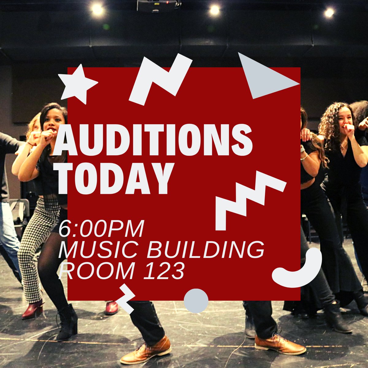 👄AUDITIONS ARE TODAY!!👄 We’re so exciting to meet and hear you beautiful people!🔮 See you at 6:00pm🤩