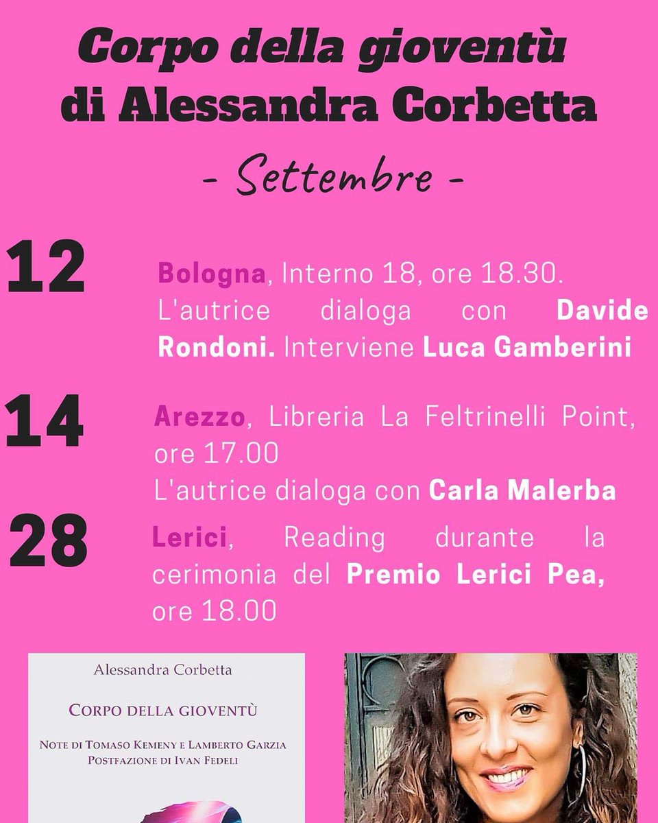 #corpodellagioventù 
#puntoacapoeditrice 
#alessandracorbetta 
#tourpresentazioni 
💜💜💜
