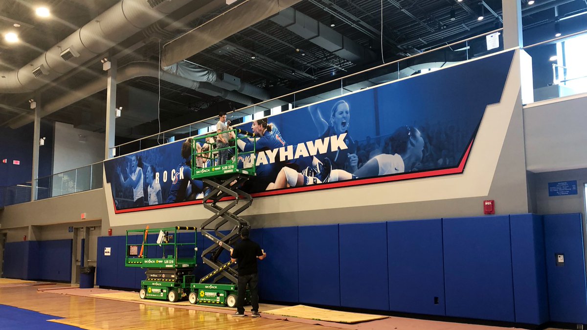 KUVolleyball's tweet photo. Graphics going in 🔽😍
#RockChalk https://t.co/ENXJSdYtXa