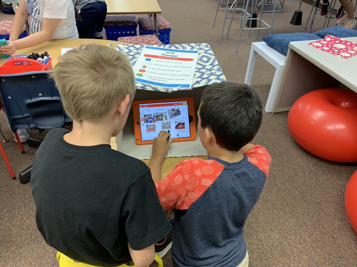 miss_toub's tweet image. We completed a partner @Seesaw activity today! Ss used all the amazing new tools in the app to make a collage of our flexible seating options! They worked collaboratively and recorded to explain the rules of each seat! Super fun! #cbgroveland #cbsdtech 📱🌟✅🎥