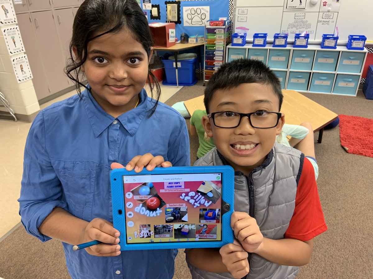 miss_toub's tweet image. We completed a partner @Seesaw activity today! Ss used all the amazing new tools in the app to make a collage of our flexible seating options! They worked collaboratively and recorded to explain the rules of each seat! Super fun! #cbgroveland #cbsdtech 📱🌟✅🎥