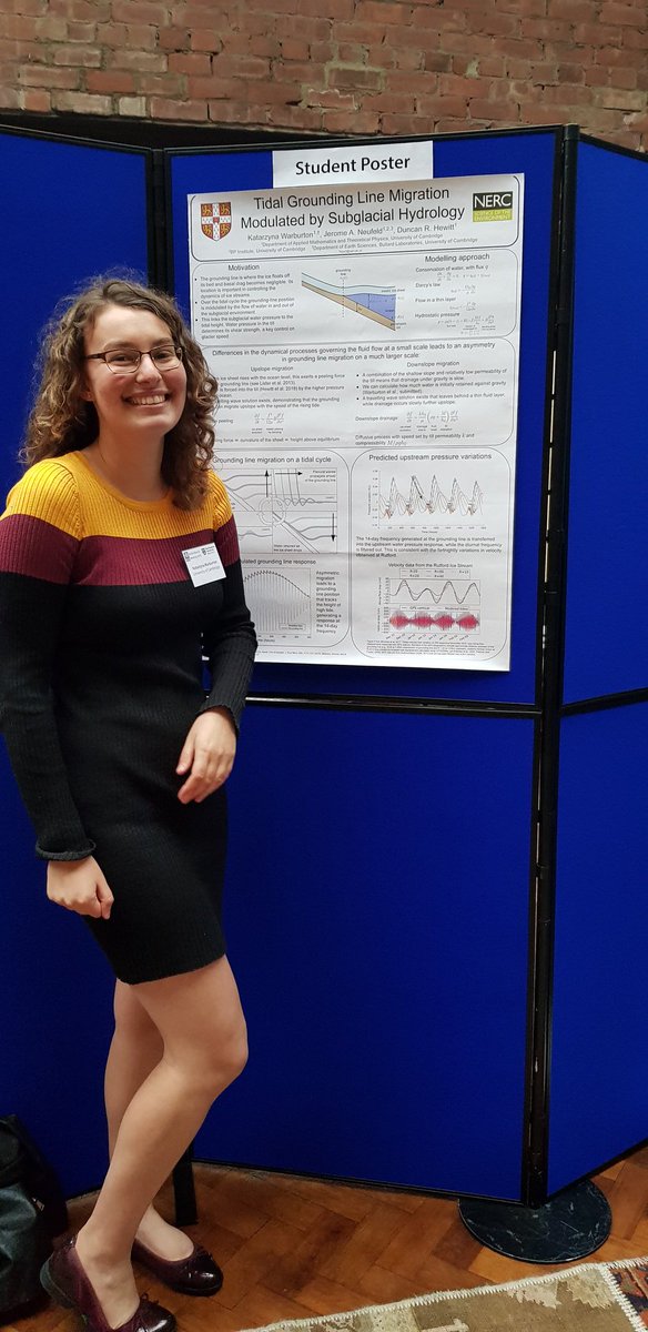 KasiaWarburton's tweet photo. Had a great time at #IGSBB2019 - first time presenting a poster on my work modelling subglacial water pressure variations @CambridgeESS https://t.co/YgWKzZVJUa