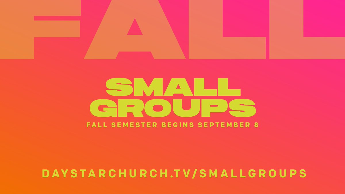 Our fall small group launch is THIS Sunday. Get connected to a group, and find your people! #smallgroups #daystarchurchtv