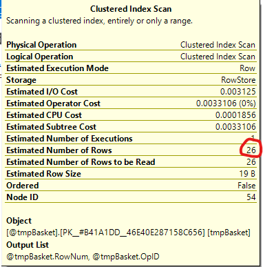 RPsql's tweet photo. Can someone please explain how table variable is estimating more than 1 row? There is no OPTION (Recompile), there is no TF 2453. There is a PK Clustered on ID. #sqlhelp https://t.co/JVtIdW6JSw