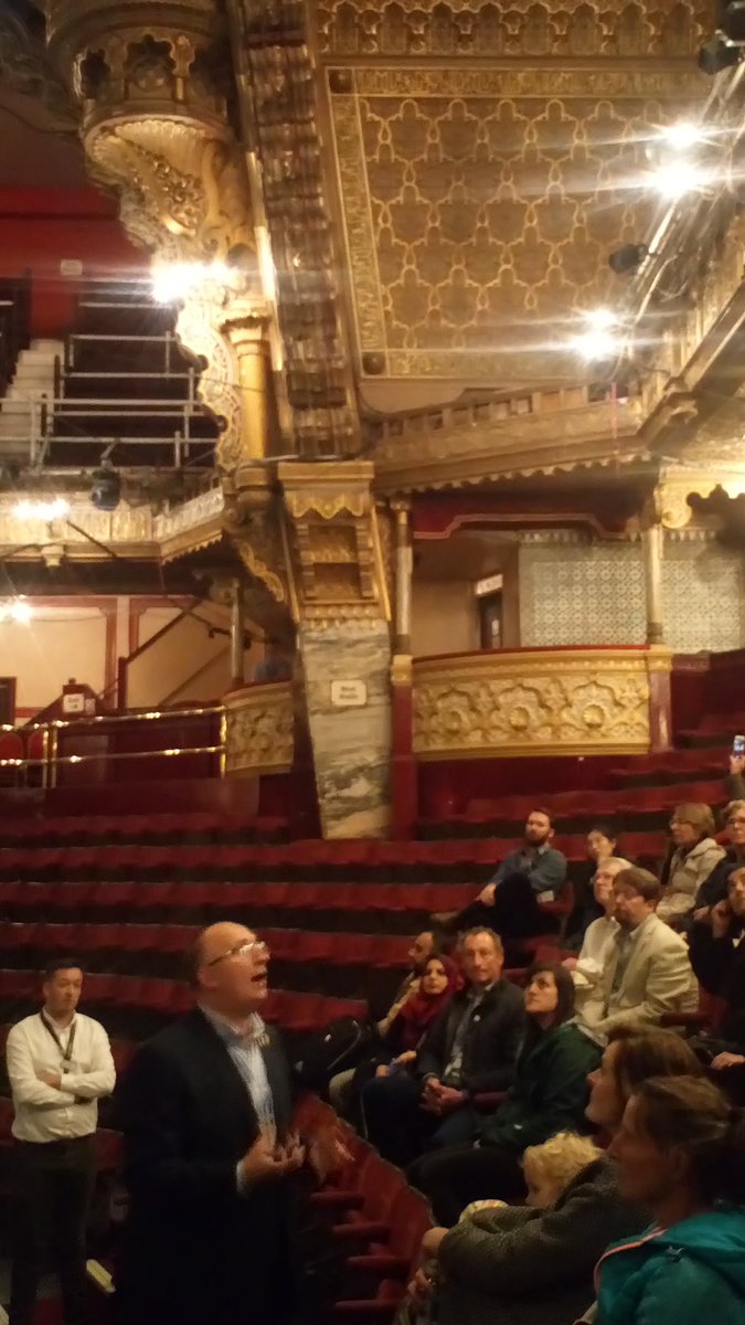 SeasideFerry's tweet photo. @carlcarringtons competing with practising acrobats to hold the attention of #SeaChangeConf delegates in @TheBplTower Circus. One of my favourite #seaside spaces - full-on Alhambra-inspired Orientalism by #FrankMatcham https://t.co/Zcigb6ZGCv
