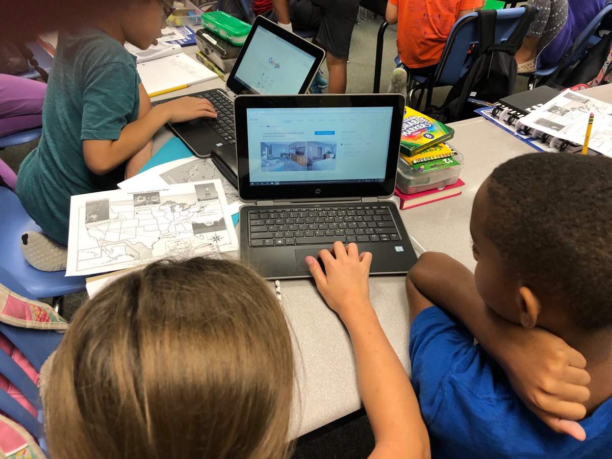 sally_kinsey's tweet photo. GT students using map skills to plan trips to landmark locations. @AP_JackieBoyd @CME_Tigers @MsDeLome_5th #CME5thGrade https://t.co/44teMA6KLH