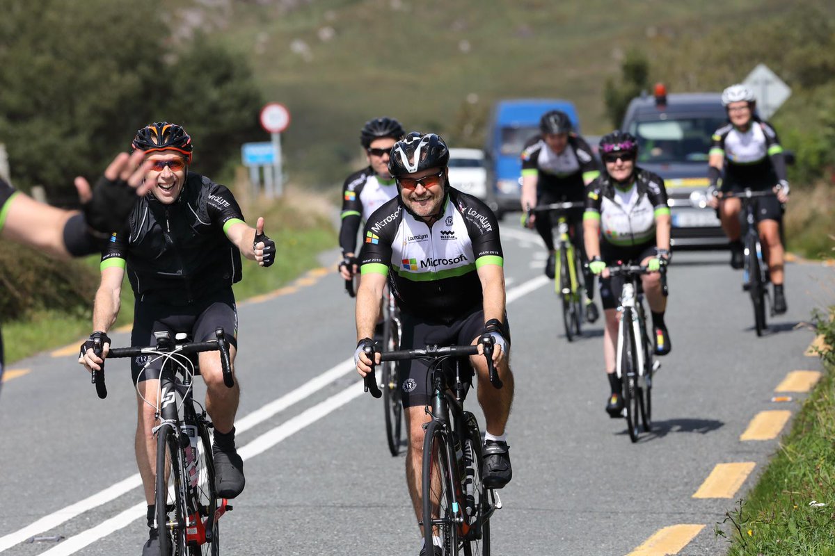 Microsoftirl's tweet photo. To mark Day 2 of Microsoft's #Cycle4LauraLynn, check out some photos of our over 90 strong cycle team halfway on their 355km #WildAtlanticWay cycle from Kenmare to Ballybunion. All to raise €100,000 and awareness for Ireland's only children's hospice @LauraLynnHouse https://t.co/azzH43LYVl
