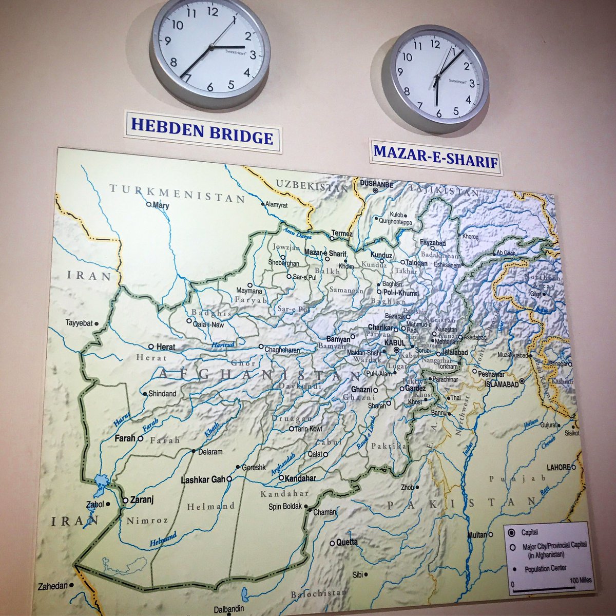 afghanrugshop's tweet photo. This map sits above our fireplace and we love showing customers which towns in the Northern Provinces their rugs come from. You can also see them being made on our website. #map #afghanrugshop #authentic #handmade #handpicked #fairtrade @Afghanaid #labelstep #rugs #timezones https://t.co/AVCnMu5tis