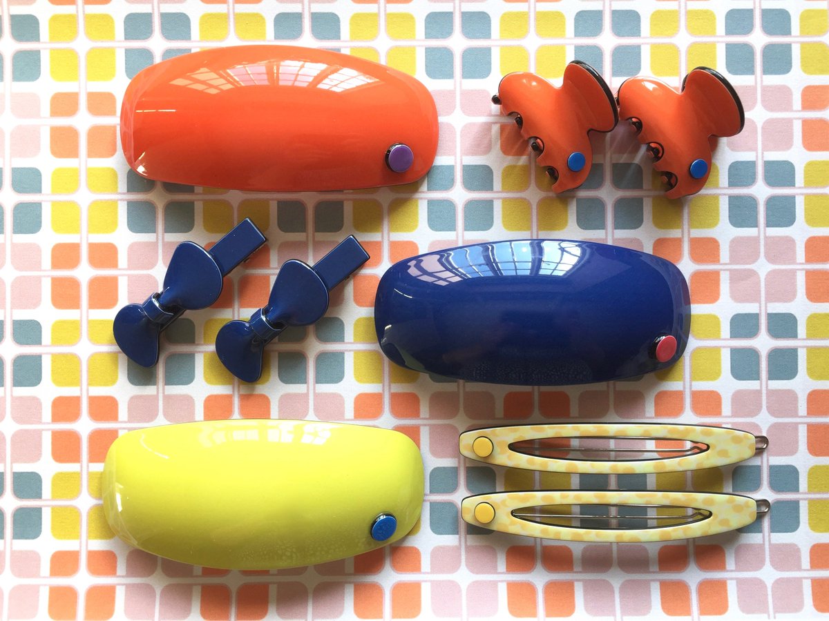 InkyandMole's tweet photo. Morocco barrettes, Barcelona mini claws, Berlin cutouts and bow original hair clips.   Hair accessories available on our website.

#hair #hairinspo #shorthair #longhair #thickhair #finehair #hairaccessories #retro #retrostyle #orange #yellow #blue #hairclip #Streetfashion https://t.co/yILECjDKCH