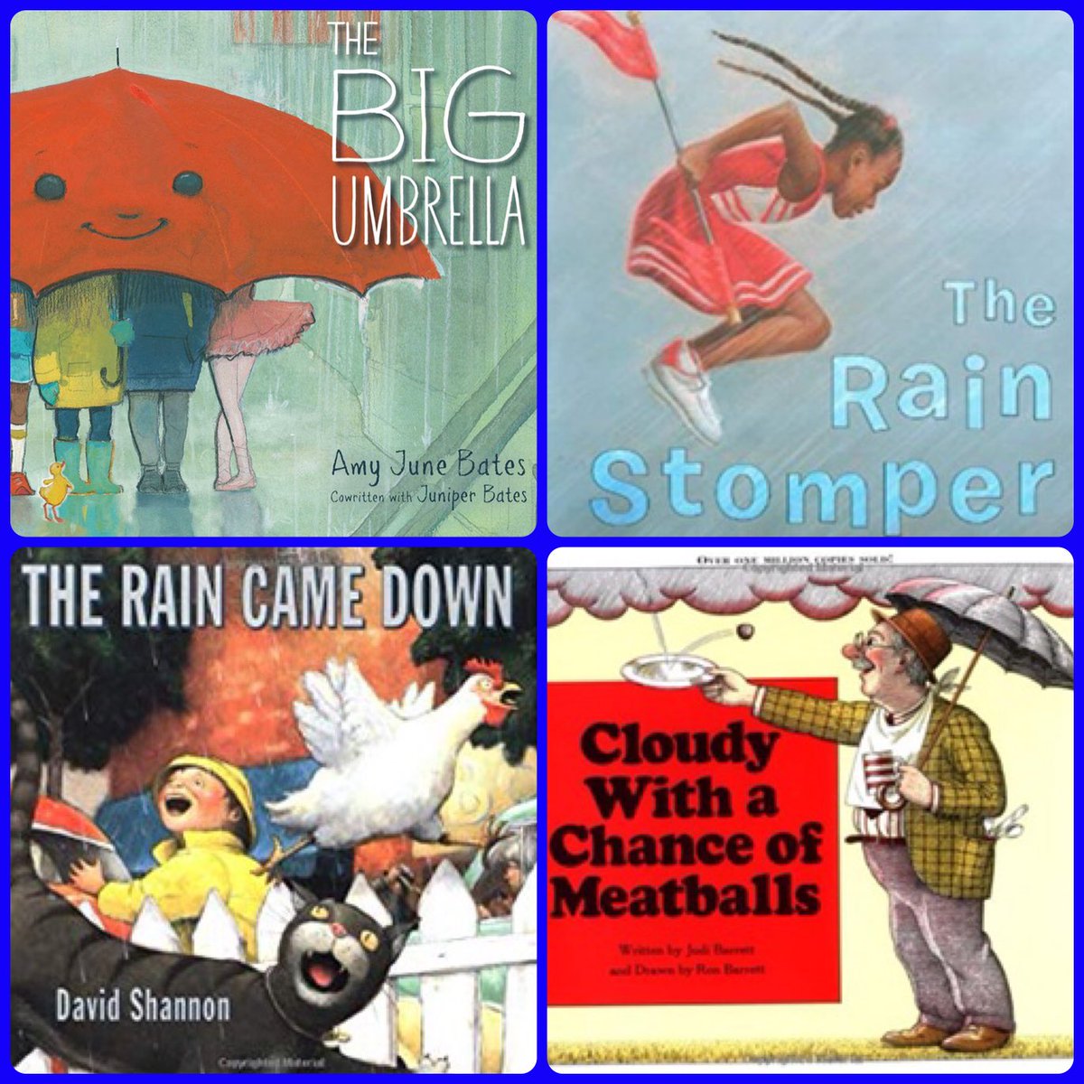 MangumElemAP's tweet image. Weather getting you down 😞 Here are some 🌧 day inspired books for you to past the time with #rainraingoaway