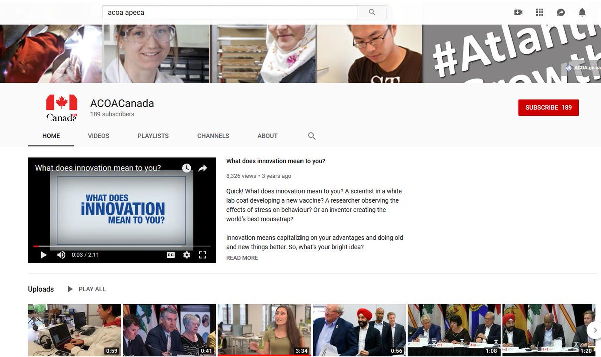 ACOACanada's tweet image. #DYK we have a YouTube account? Follow us for videos about Atlantic success stories, and how we’re making an impact on Atlantic businesses + communities! ow.ly/UHz550vXOEo #LetsGetTheStoryStarted! #Inspo