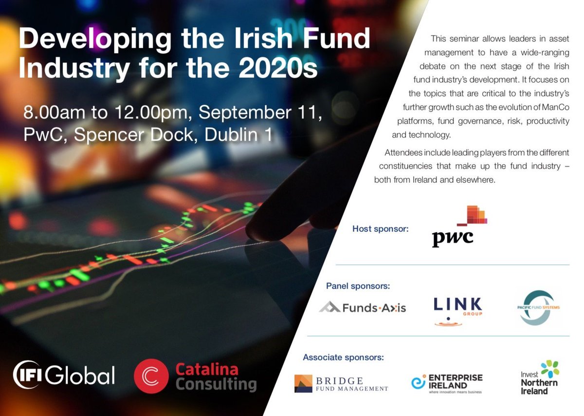 FundsAxis's tweet photo. One week to go! Come see us at next week's @IrishFunds #event in #Dublin, hosted by @AndyOCallagha @PwC on how #technology will impact the future of the #RegTech industry. @karenavaughan @ifiglobal #fintech #FinRegTech #ThursdayThoughts https://t.co/YlFNOg8G0b