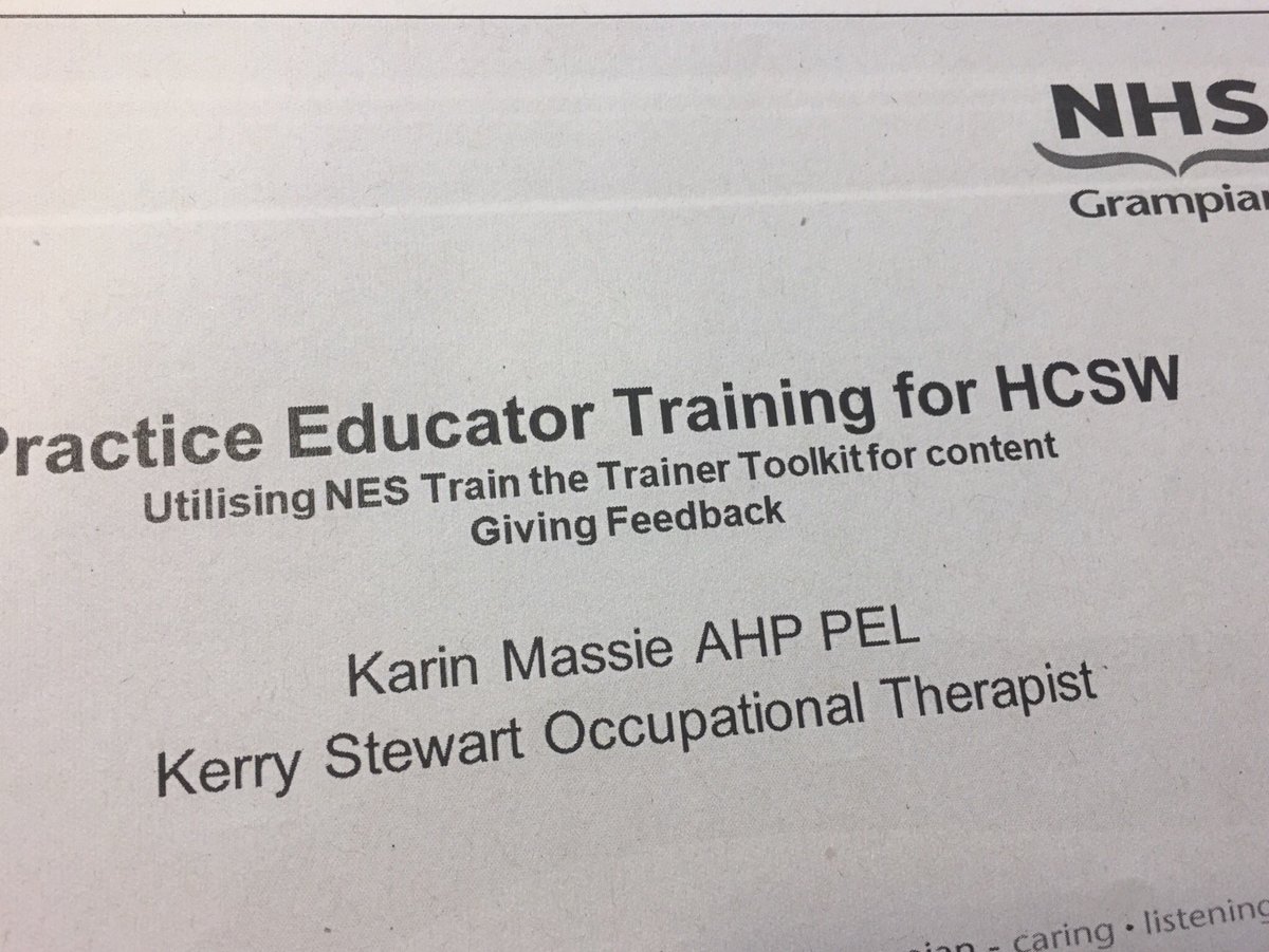 Developing our HCSW’s knowledge,skills and confidence in supporting students when on placement. #valueourHCSWs #PHysio #OT #PrBL <a href="/AHSCPhysio/">AbdnHSCPhysio</a> <a href="/NHSGrampian/">NHS Grampian</a> <a href="/NESnmahp/">NESnmahp</a>