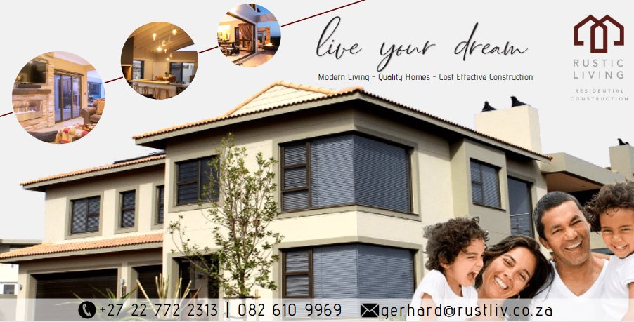 Rustic Living: Quality Homes | Cost Effective Construction | +27 82 610 9969 | gerhard@rustliv.co.za
#construction #building #contractor #renovation #property #homeimprovement #residentialconstruction #rusticliving #westcoast #langebaan  #westcoastliving #westcoasthomes