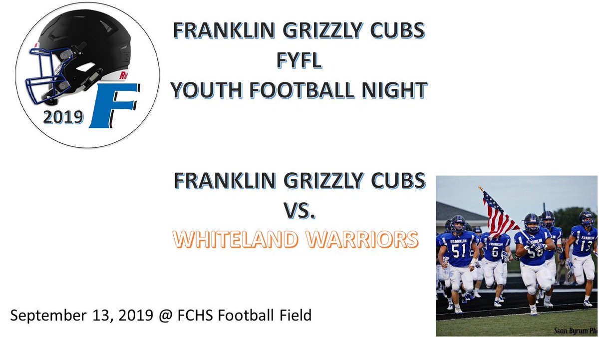 FYFL3's tweet photo. FYFL Youth Night @GrizzlyCubsFB 
#BackTheBlue #OneCommunity https://t.co/uxKsEIVaOc