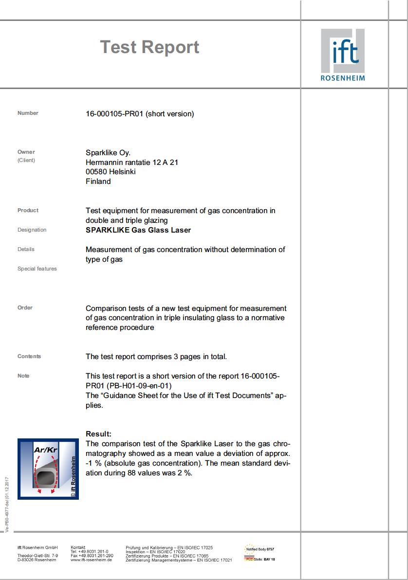 MiikkaelN's tweet photo. @IftRosenheim conducted independent test for Sparklike Laser™, the world's first and only non-destructive #insulating #glass #gas fill analyzer for double and triple glazed IGU's. Download the report here: https://t.co/d1pYfKR2Ho #qualitycontrol #window #insulation #IftRosenheim https://t.co/8hgoqAI6kA
