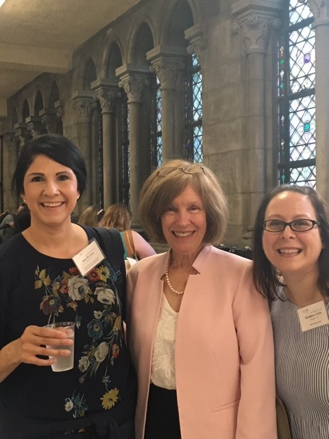 StJPII_Houston's tweet photo. In June, Mrs. de Leon &amp; Ms. Corte joined other educators for the Reading Institute at Columbia University's Teachers College. At the opening ceremony, they met Lucy Calkins, founder &amp; director of the Teachers College Reading &amp; Writing Project. 
#StJPII #ELA #NBRS #Houston #TBT https://t.co/wUBLukQUll