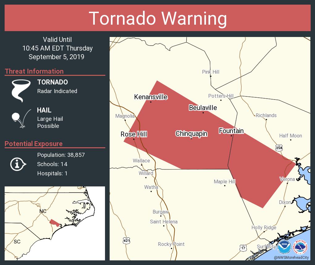 NWS Tornado on Twitter "Tornado Warning including Rose Hill NC