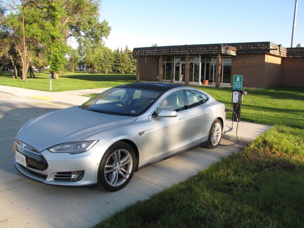 This nice looking Tesla stopped at our office yesterday to recharge it's batteries with our EV charger. NCEC's location is in a national database for EV users.